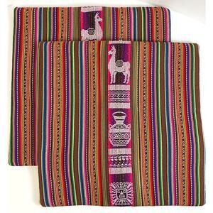 Maya Huipil Nebaj Guatemala Pillow Cover Case SET OF 2 Colorful Embroidered Zip
